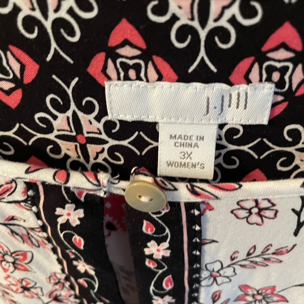 Women’s J. Jill Women’s Floral Print Long Sleeve Top Plus 3X - Picture 2 of 6